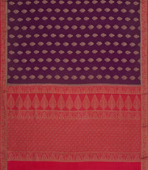 Dark Purple Woven Mysore Silk Saree With Floral Motifs-MS3444