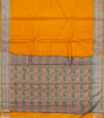 Orange Woven Tussar Silk Saree With Meena Floral Border-TU2984