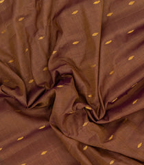 Brown Handloom Gadwal Silk Cotton Saree With Buttas-GA0419