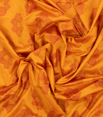 Mustard Woven Art Dupion Saree With Printed Floral Motifs-BL4934
