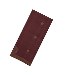 Brown Woven Tussar Silk Saree With Peacock Buttas-TU3277