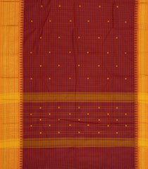 Crimson Woven Chettinad Cotton Saree With Checks-CN1900