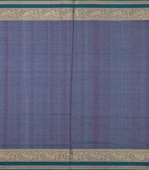 Teal Handloom Silk Cotton Saree With Dotted Checks-SC3928