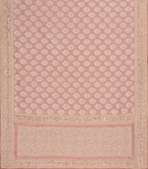 Dusty Pink Woven Crepe Saree With Embroidered Floral Motifs-EN1870