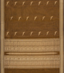 Dark Olive Handloom Silk Cotton Saree With Buttas-SC4336