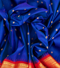 Blue Handloom Gadwal Silk Saree With Chakaram Buttas-GA0264
