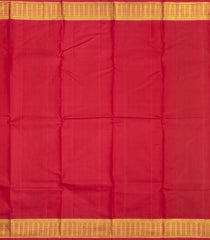 Neon Green Handloom Korvai Kanchipuram Silk Saree With Crimson Border-KA15886