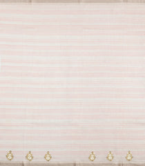 Pink Handloom Linen Saree With Embroidered Floral Motifs-LI0768
