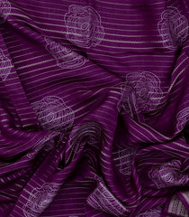 Burgundy Printed Synthetics Dola With Zari Stripes -BL5241