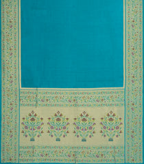 Cyan Woven Art Dupion Saree With Meena Floral Border-BL5978