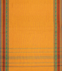 Yellow Woven Chettinad Cotton Saree With Contrast Border-CN1894