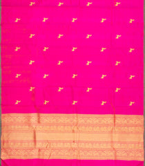 Hot Pink Handloom Kanchipuram Silk Saree With Deer Buttas-KA15774
