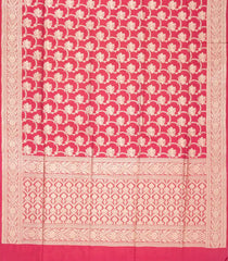 Peach Handloom Banarasi Silk Saree With Floral Vine Motifs-BE1529