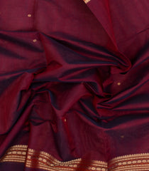Maroon Handloom Silk Cotton Saree With Buttas-SC4353