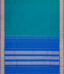 Cyan Handloom Kanchipuram Silk Saree With Contrast Border-KA15009