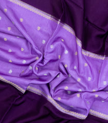 Lavender Woven Blended Viscose Saree With Zari Buttas & Contrast Border-BL5511