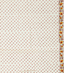Off White Printed Jaipur Cotton Saree With Floral Motifs-JC1887