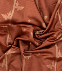 Dusty Peach Woven Art Dupion Saree With Butterfly Motifs-BL4960