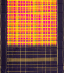 Multi Colour Handloom Korvai Kanchipuram Silk Saree With Checks-KA16434