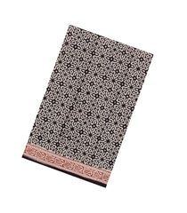 Black Printed Jaipur Cotton Saree With Floral Motifs-JC1662