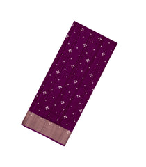 Burgundy Woven Synthetics Dola Silk Saree With Zari Border-BL5266