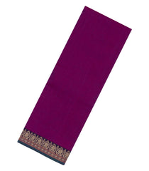 Purple Woven Chirala Cotton Saree With Floral Border-CR1426