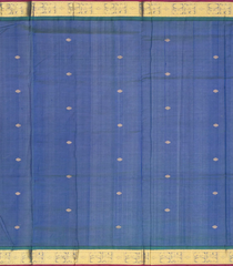 Red Handloom Korvai Silk Cotton Saree With Buttas & Contrast Border-SC3736