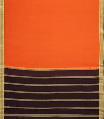 Orange Woven Mysore Silk Saree With Contrast Border-MS3726