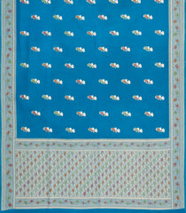 Blue Woven Art Dupion Saree With Meena Floral Motifs-BL4748