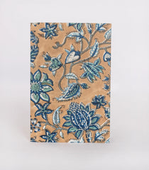 Beige 9 X 6 Inch Bagru Dabu Block Printed 96 Page Handmade Notebook-ACS1003