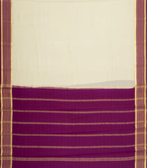 Cream Woven Mysore Silk Saree With Contrast Zari Border-MS3806