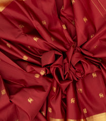 Maroon Handloom Kanchipuram Silk Saree With Annam & Yazhi Buttas-KA13102