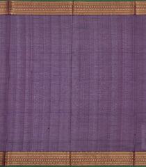 Dark Purple Handloom Silk Cotton Saree With Zari Stripes-SC4826