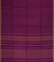 Magenta Woven Tussar Silk Saree With Checks-TU3516