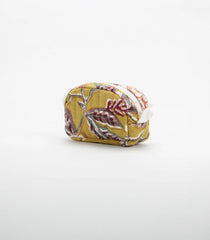 Mustard Cotton Bagru Printed Coin Pouch With Zipper-ACS1066