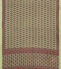 Green Handloom Chanderi Cotton Saree With Printed Floral Motifs-CC1323