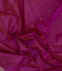 Hot Pink Handloom Silk Cotton Saree With Buttas -SC4258