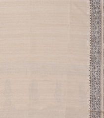 Taupe Printed Synthetics Dupion Body Zari Checks With Jhalar-BL6041