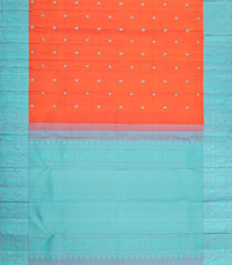 Orange Handloom Kanchipuram Silk Saree With Silk Thread Butta & Border-KA16263