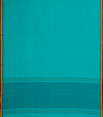 Turquoise Woven Bengal Cotton Saree With Contrast Border-BG1878