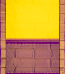Yellow Handloom Korvai Kanchipuram Silk Saree With Contrast Border-KA15949