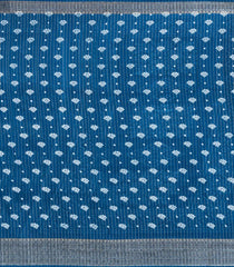 Steel Blue Printed Synthetic Dola Saree With Zari Stripes & Border-BL5402