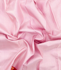 Baby Pink Handloom Korvai Kanchipuram Silk Saree With Zari Stripes-KA16586