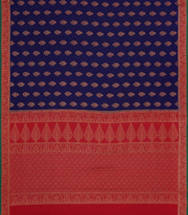 Dark Blue Woven Mysore Silk Saree With Floral Motifs-MS3445
