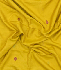 Mustard Woven Tussar Silk Saree With Buttas & Contrast Border-TU3470