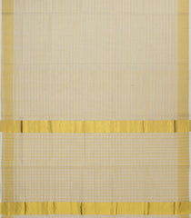 Off White Handloom Kerala Cotton Saree With Zari Stripes-KEC1026