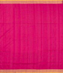 Hot Pink Handloom Uppada Silk Saree With Floral Vine Zari Motifs-UP0359