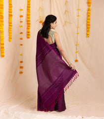 Magenta Handloom Soft Silk Saree With Diamond Buttas-KA13978