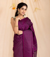 Magenta Handloom Soft Silk Saree With Diamond Buttas-KA13978
