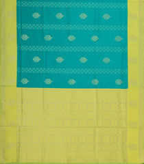 Cyan Woven Blended Aura Saree With Zari Buttas & Zari Border-BL5822